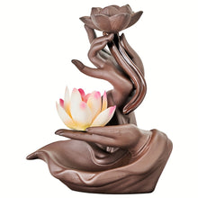 Load image into Gallery viewer, Lotus Hand Incense Burner
