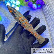 Load image into Gallery viewer, Obsidian &amp; Yooperlite Carved Dagger
