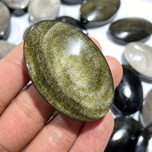 Load image into Gallery viewer, Gold Obsidian &amp; Silver Obsidian Palm Stones
