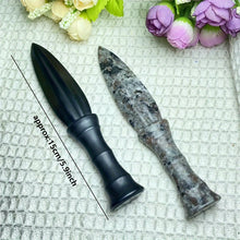 Load image into Gallery viewer, Obsidian &amp; Yooperlite Carved Dagger
