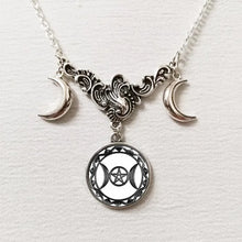 Load image into Gallery viewer, Triple Moon Goddess Pendant
