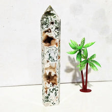 Load image into Gallery viewer, Natural Moss Agate Tower Stone
