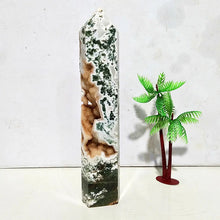 Load image into Gallery viewer, Natural Moss Agate Tower Stone
