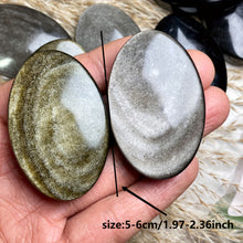 Load image into Gallery viewer, Gold Obsidian &amp; Silver Obsidian Palm Stones
