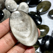 Load image into Gallery viewer, Gold Obsidian &amp; Silver Obsidian Palm Stones
