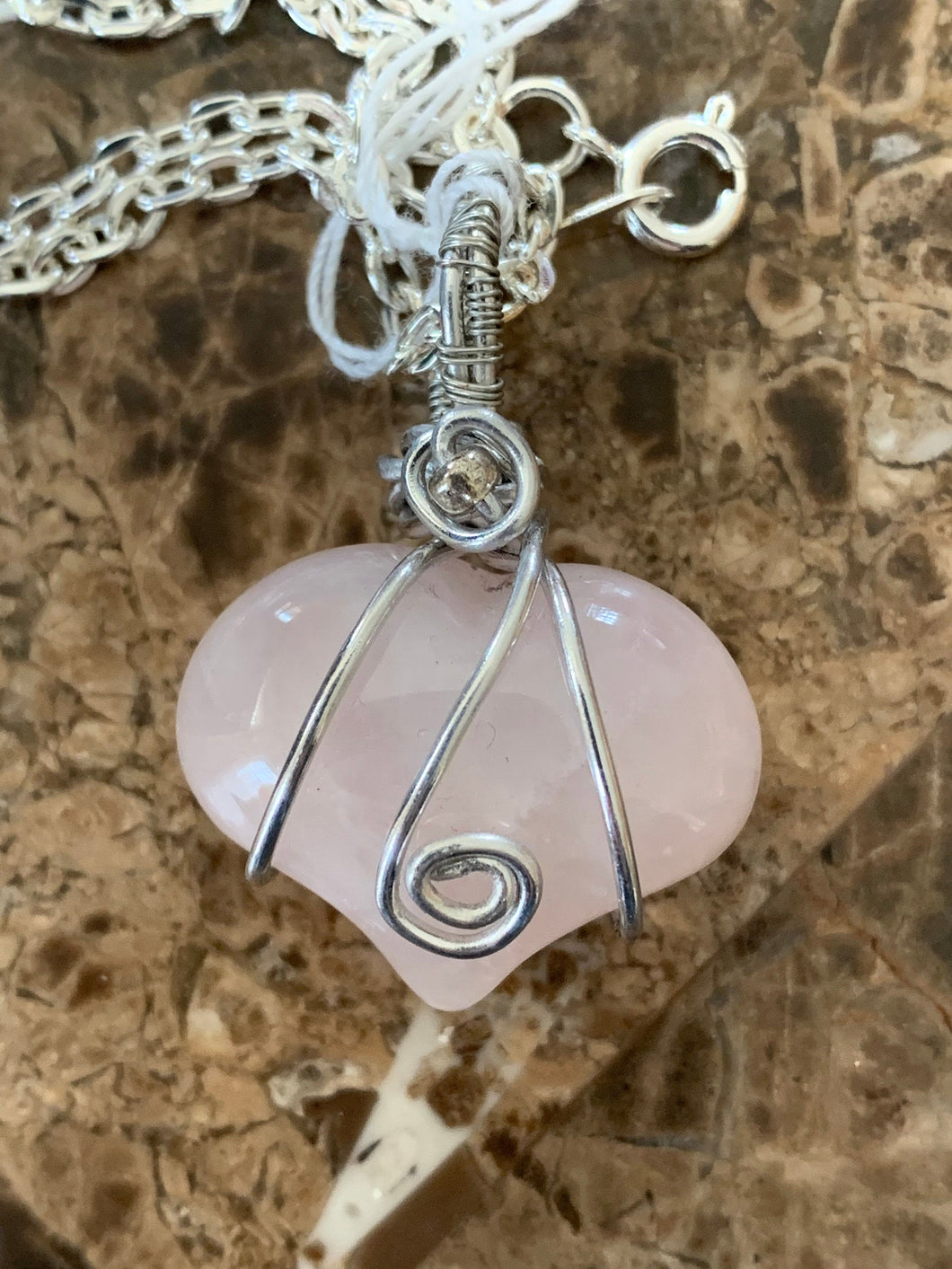 Rose Quartz Pendant Silver